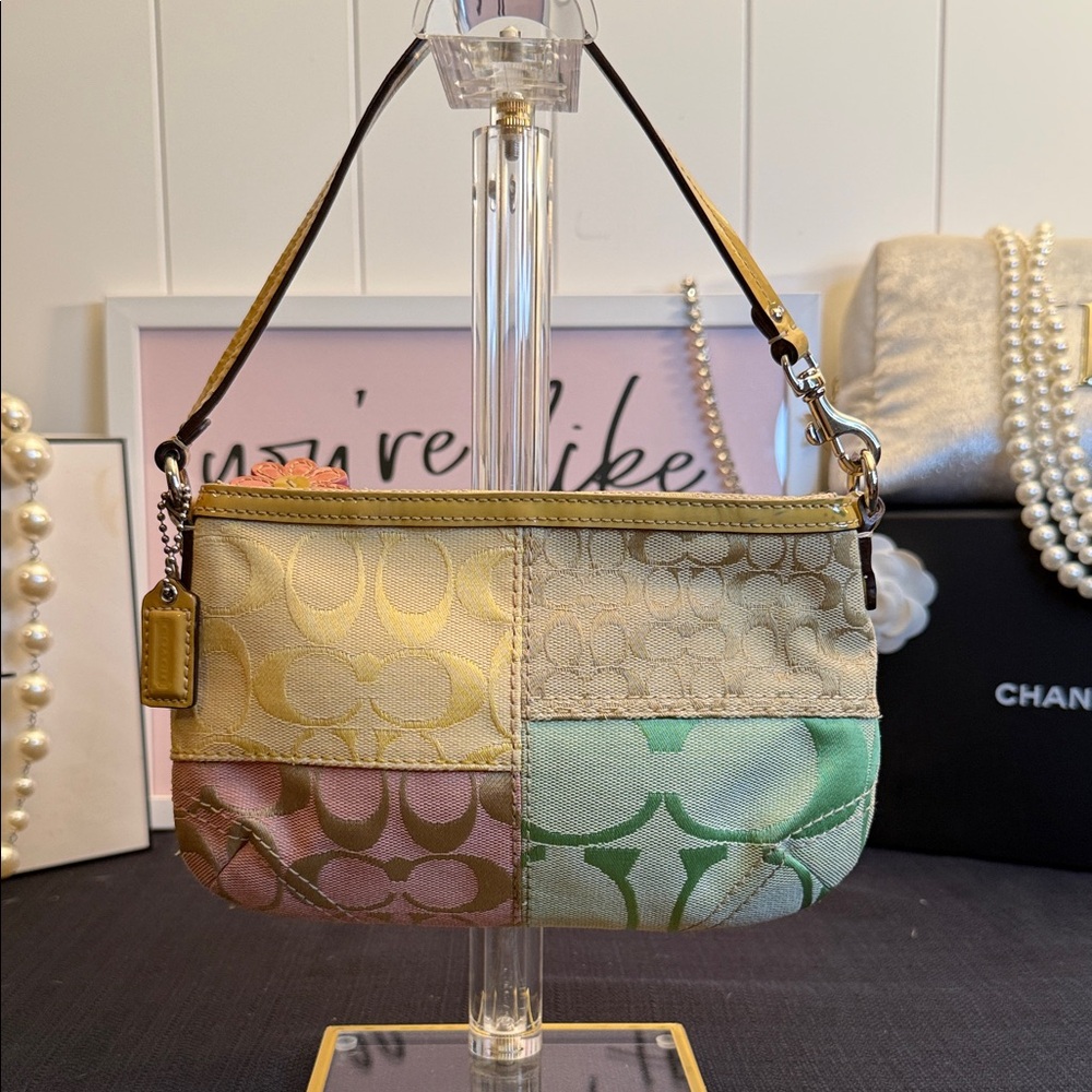 Coach Pastel Patchwork Large Wristlet Y2K